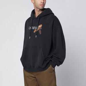 OFF-WHITE Graphic Print Cotton Hoodie Men BLACK Sweaters & Cardigans